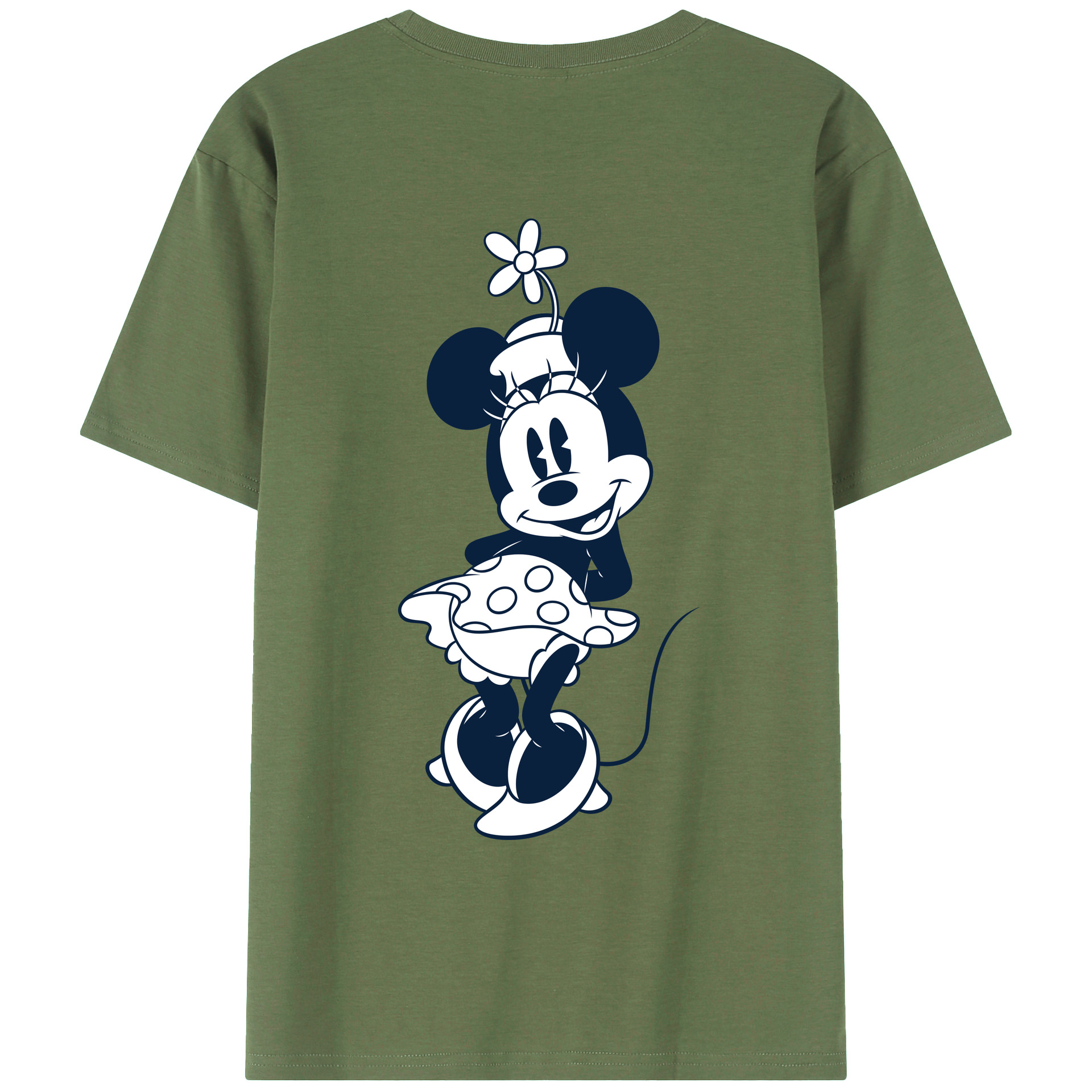 ミッキーマウス Mickey Mouse 綿100％ メンズ半袖Tシャツ（バックプリント） 通気性